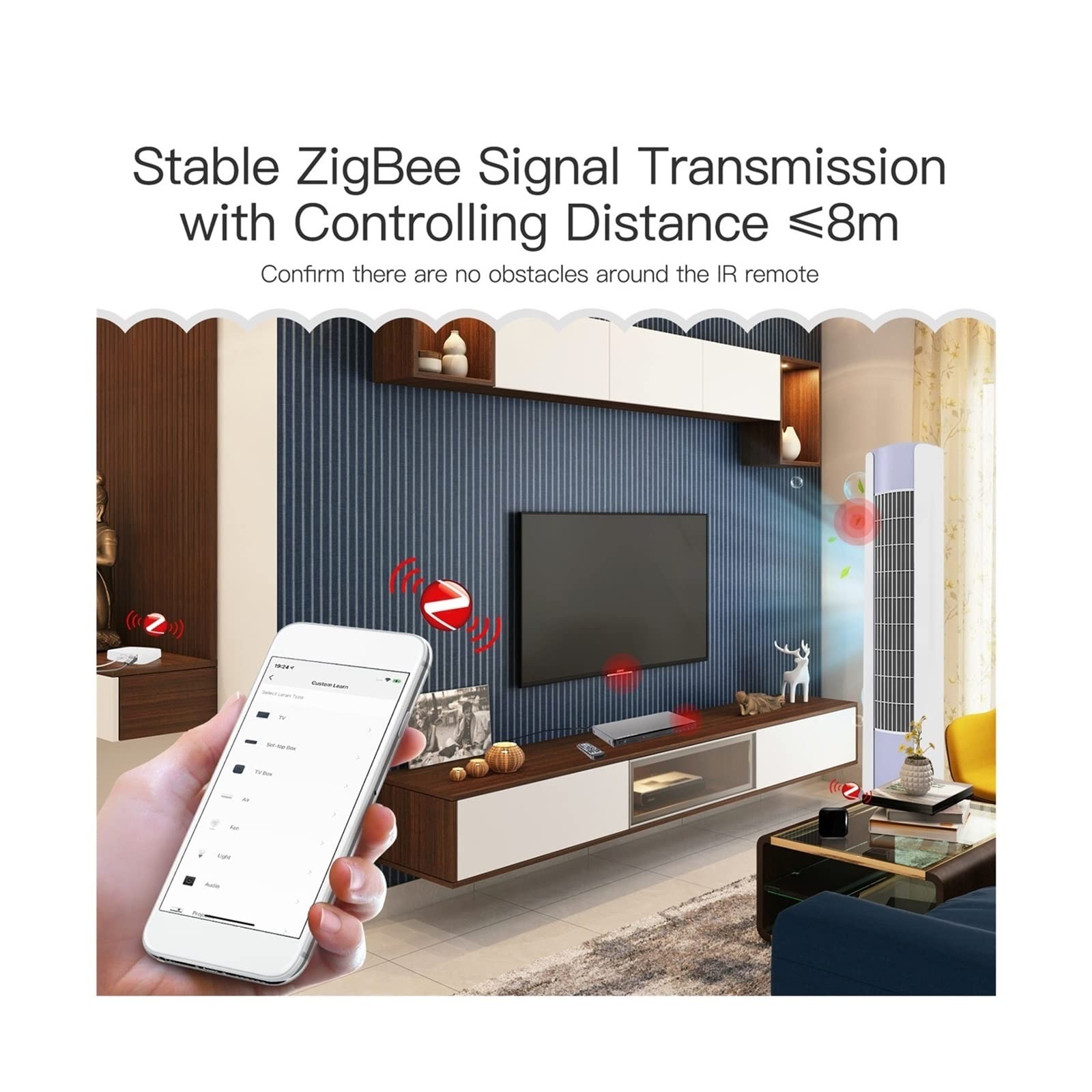 Dotykowy włącznik światła, Tuya Smart IR Remote Control Uniwersalny pilot na podczerwień do inteligentnego domu współpracuje z domem(Zigbee wired HUB)