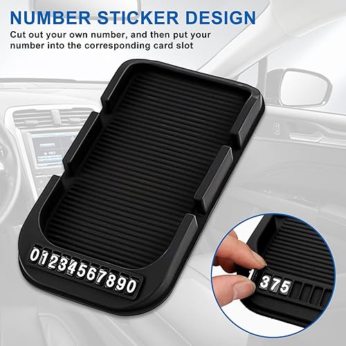 Miniatura 5 de Soporte antideslizante para teléfono para automóvil, alfombrilla de silicona para varios tableros, almohadilla de doble ranura con bandeja de