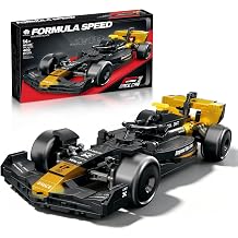 F1 Race Car Building Set, Formula 1 Racing Car Model Kit, Advanced Tech Building Blocks MOC Supercar Construction Toy, Ideal Collectible Display Gift for Adults & Teens Black Gold