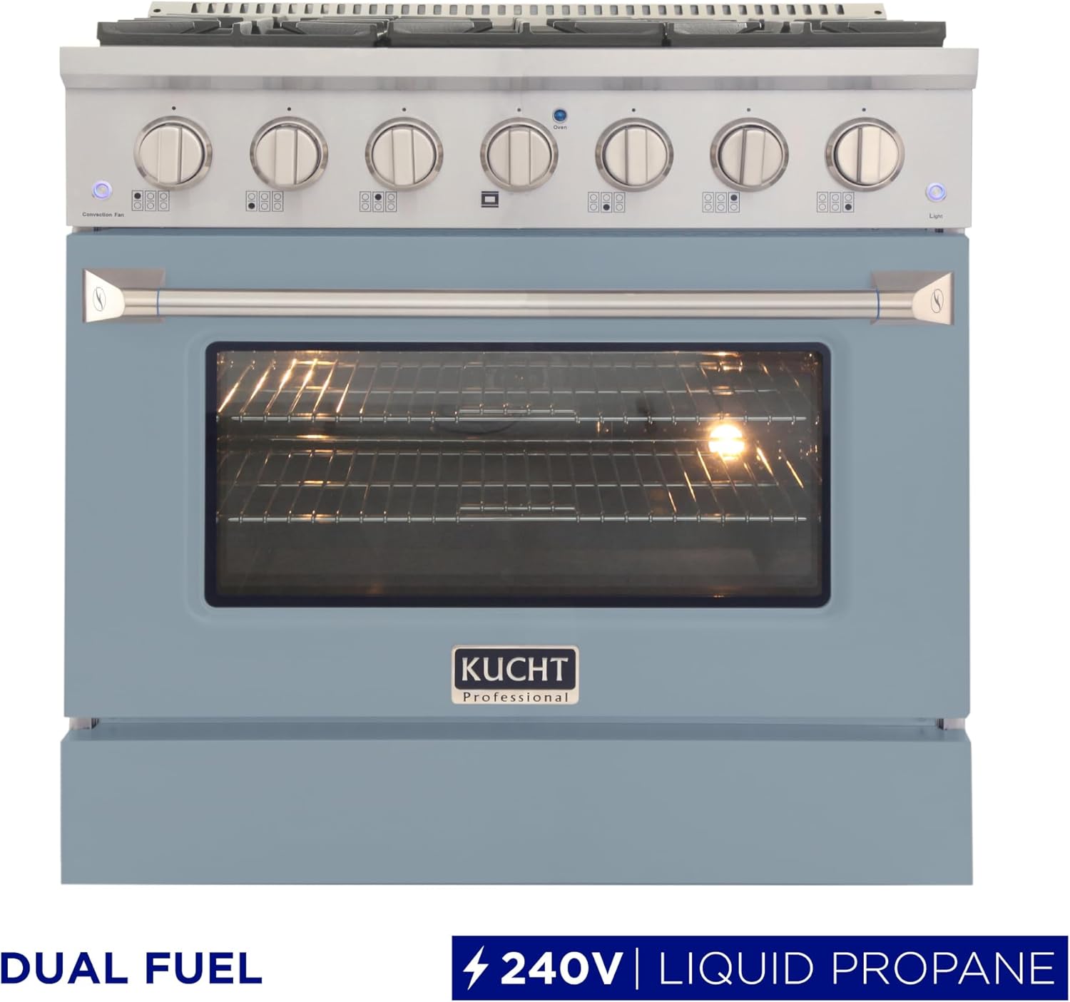 Kucht KDF362/LP-LE Dual Fuel Range, Light Blue