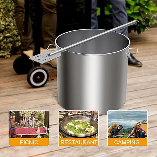 Miniatura 5 de Espátula de mezcla de paleta de mezcla de acero inoxidable de 42 pulgadas, perfecta para cocinar, cangrejos y preparar, parrilla, hervidores de