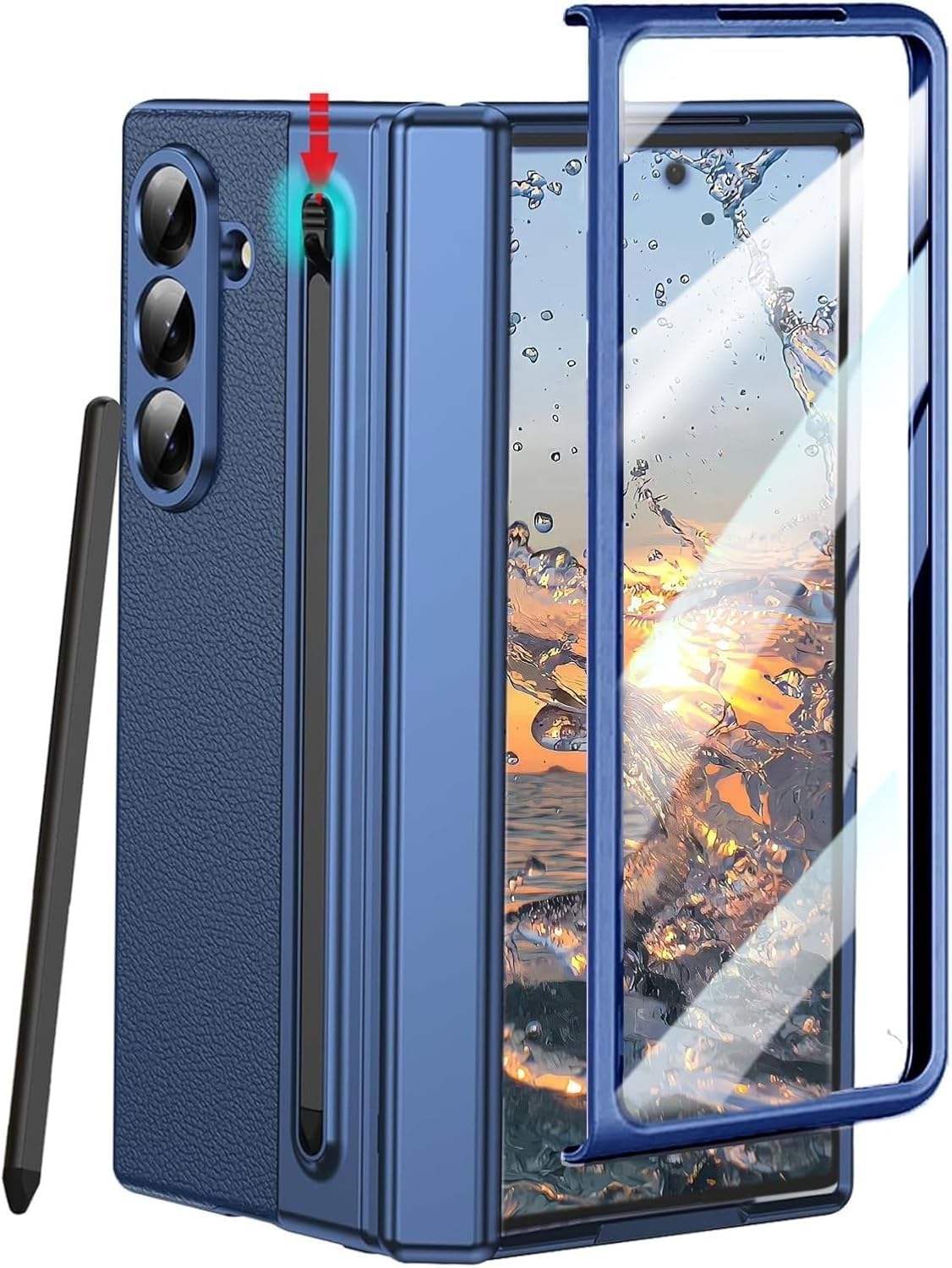 Hybird Shockproof Back Cover Case for Samsung Galaxy Z Fold 8 5G | Hing | S Pen Holder | Leather Hard Back Cover Case for Samsung Galaxy Z Fold8 5G (White, Samsung Galaxy Z Fold 8) — Amazon image 6