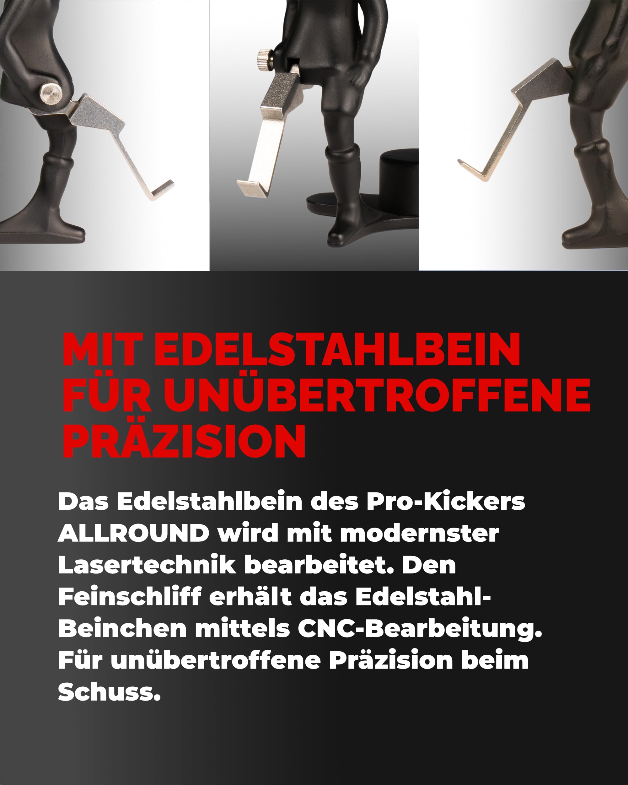 TIPP-KICK Spieler Pro Kicker Allround schwarz Tischfußball-Zubehör, Original Profi Spieler für Groß & Klein, Fußball-Figur mit präzisen Schüssen, Geschenkidee für Fans