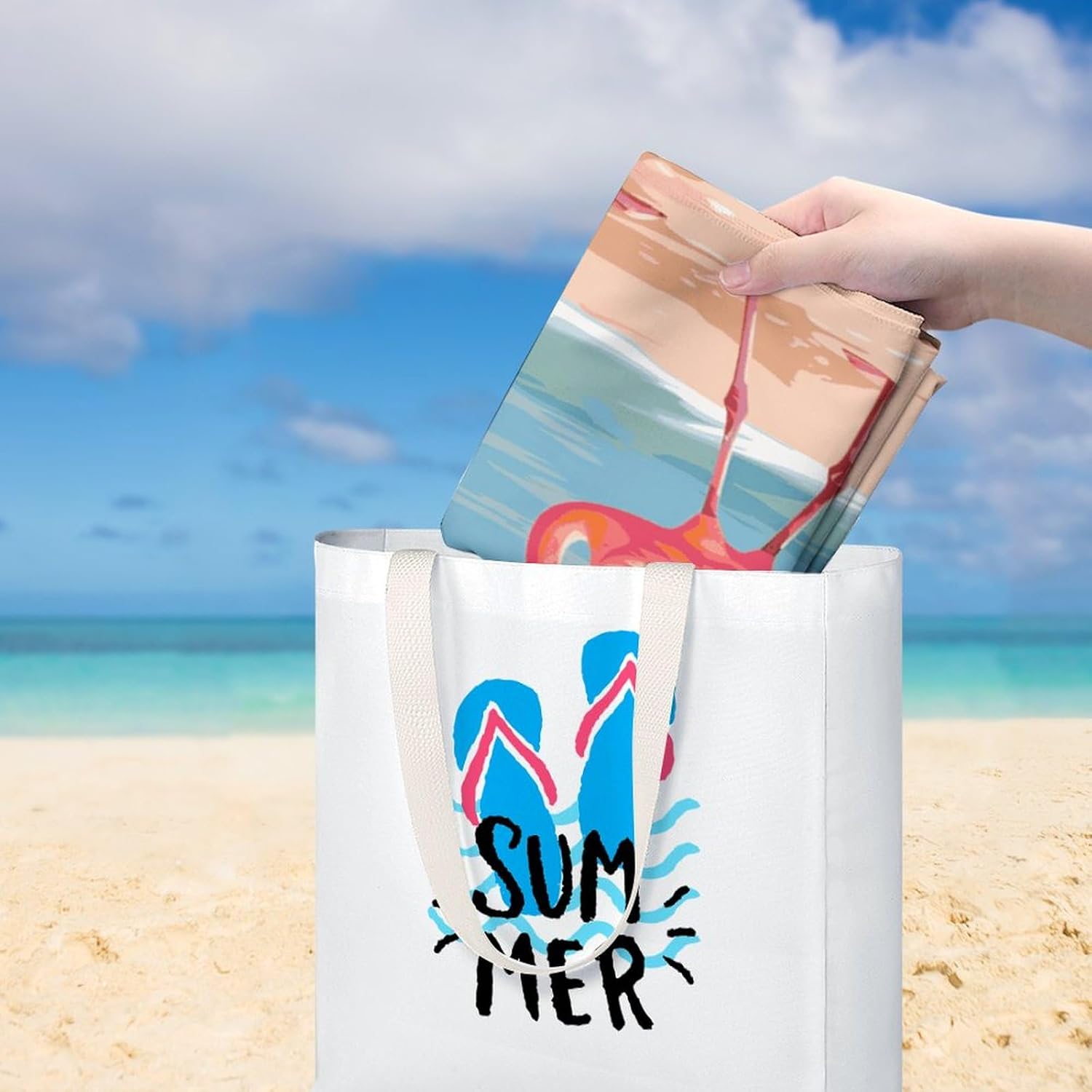 Swimming Towel, Flamingo Beach Printed Fashion Towel,Portable Towel,Durable Towel