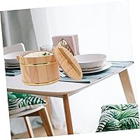 Vista 7 de UPKOCH 1 juego de barril de arroz barril de arroz al vapor cubo de arroz al vapor de sushi recipiente con tapa Dim Sum Cubo de madera de acero