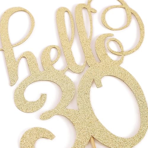 Miniatura 6 de Hello 30 - Decoración para tartas con purpurina, decoración de pastel de aniversario de boda, decoración de pastel de fiesta, 30 años, feliz