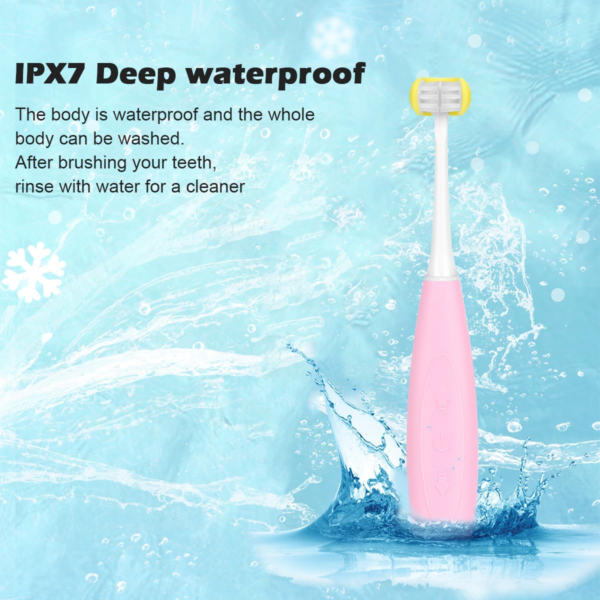 AICase Triple Best Kids Sonic Toothbrush,Rechargeable 32000 VPM Tooth Brush,Patented 3 Brush Head Design,Angled Bristles Clean Each Tooth,for Kids 3+ (Pink)