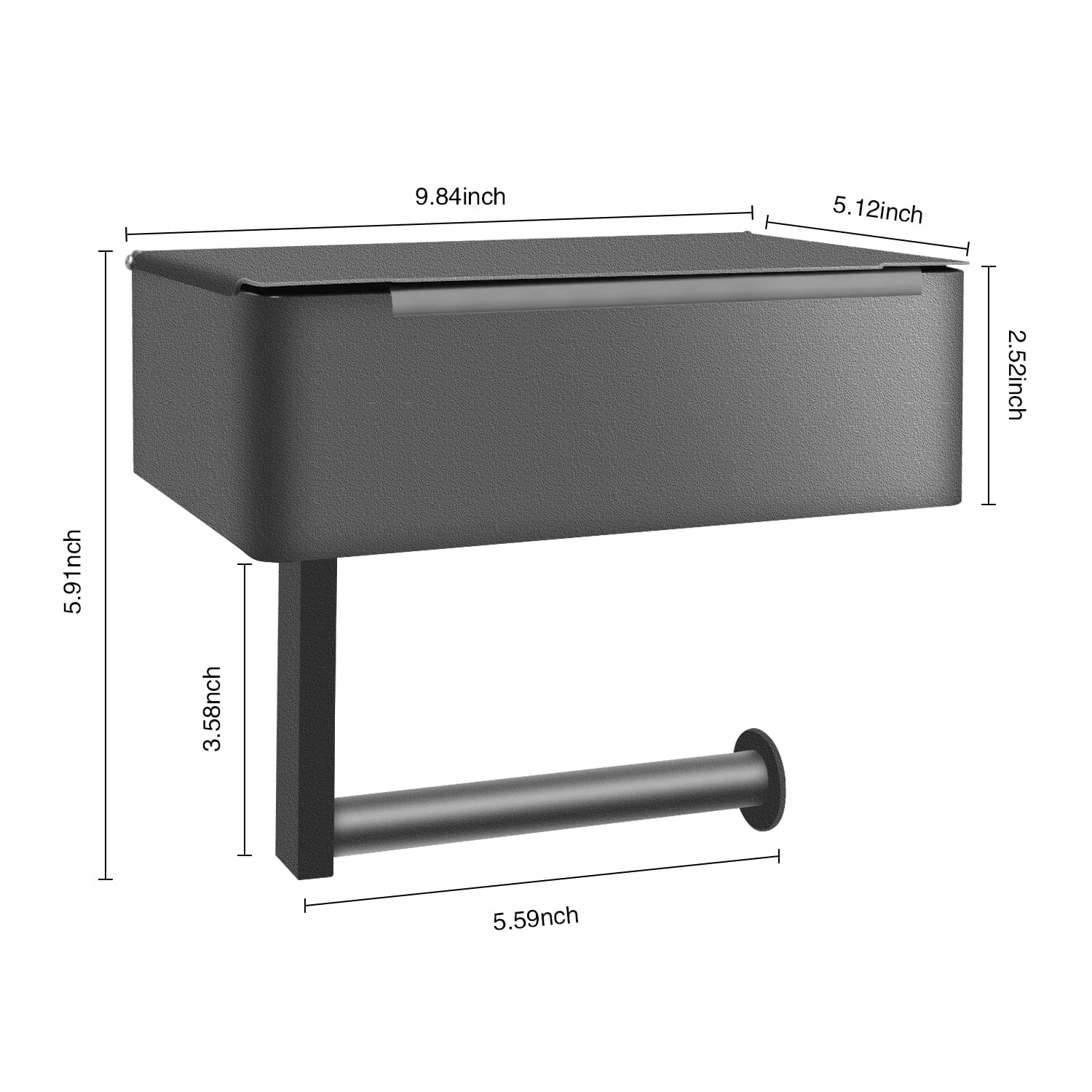 Soporte para toallas de papel de cocina con peso, soporte resistente para toallas de papel con base inoxidable para rollos de toallas de papel estándar y megarrollo de toallas de papel (negro escarchado) 7