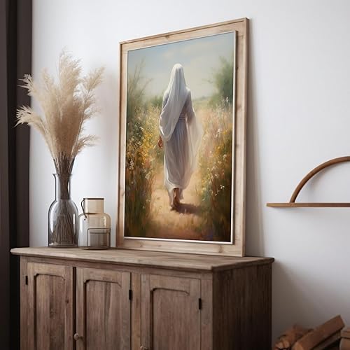 Vista 11 de Arte de pared de acuarela de Jesús, pintura en lienzo cristiano, imágenes de las Escrituras, decoración de pared, póster con versículos bíblicos