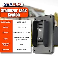 Vista 3 de SEAFLO Interruptor de balancín de potencia con interruptor de gato estabilizador, máximo 30 amperios, 12 V/24 V, extensión retráctil, arnés