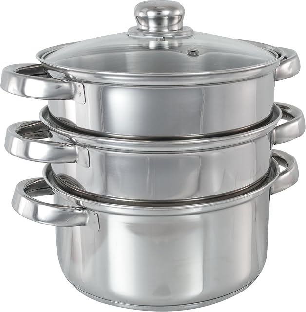 Buckingham Three Tier Steamer Set with Glass Lid 20 cm