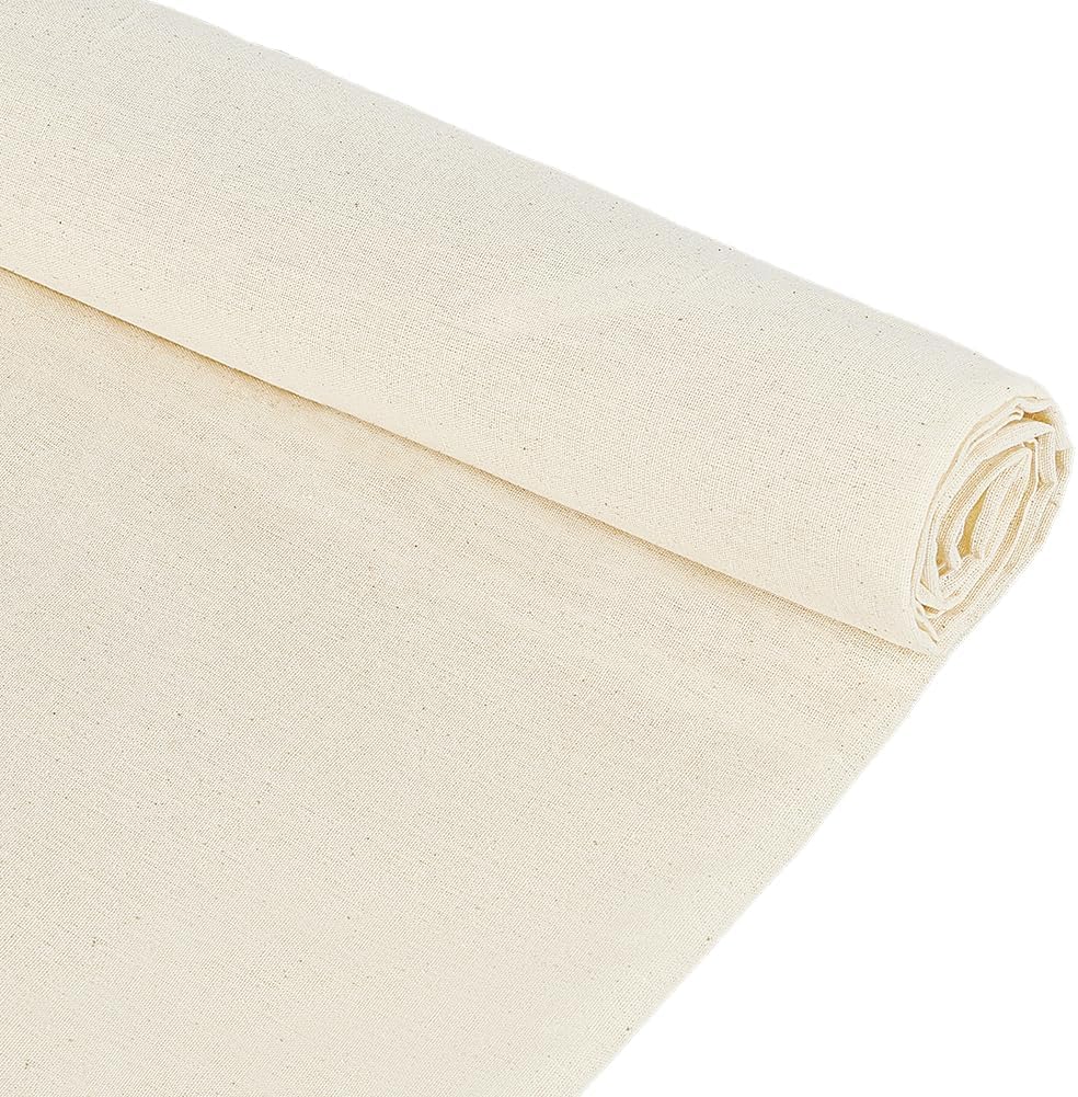 FINGERINSPIRE 5.5 Yards x 63" Cotton Muslin Fabric Floral White Sewing Cotton Fabric by The Yard Natural 100% Cotton Fabric for Sewing Embroidery Decor DIY Projects Clothing Accessories