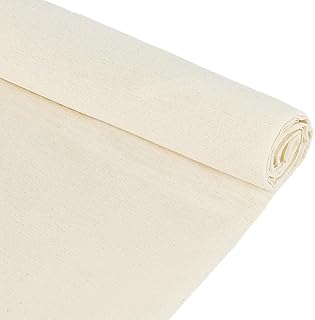 FINGERINSPIRE 5M x 1.6M Baumwolle Musselin Stoff Floral Weiß Sewing Baumwolle Stoff Natürliche 100% Baumwolle Stoff für Nä...