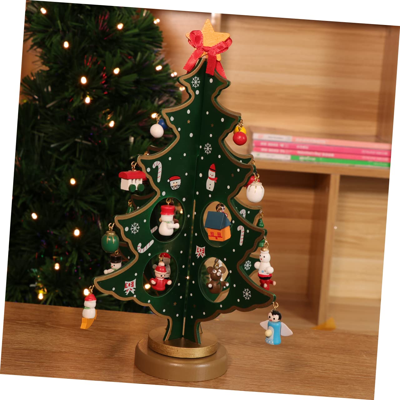 Amosfun 3 Pz Decorazioni Natalizie Per La Tavola Decorazione Da Tavolo Natalizia Albero Di Natale in Miniatura Decorazione Dell'albero Di Natale Calendari Dell'avvento Per Bambini Di Legno