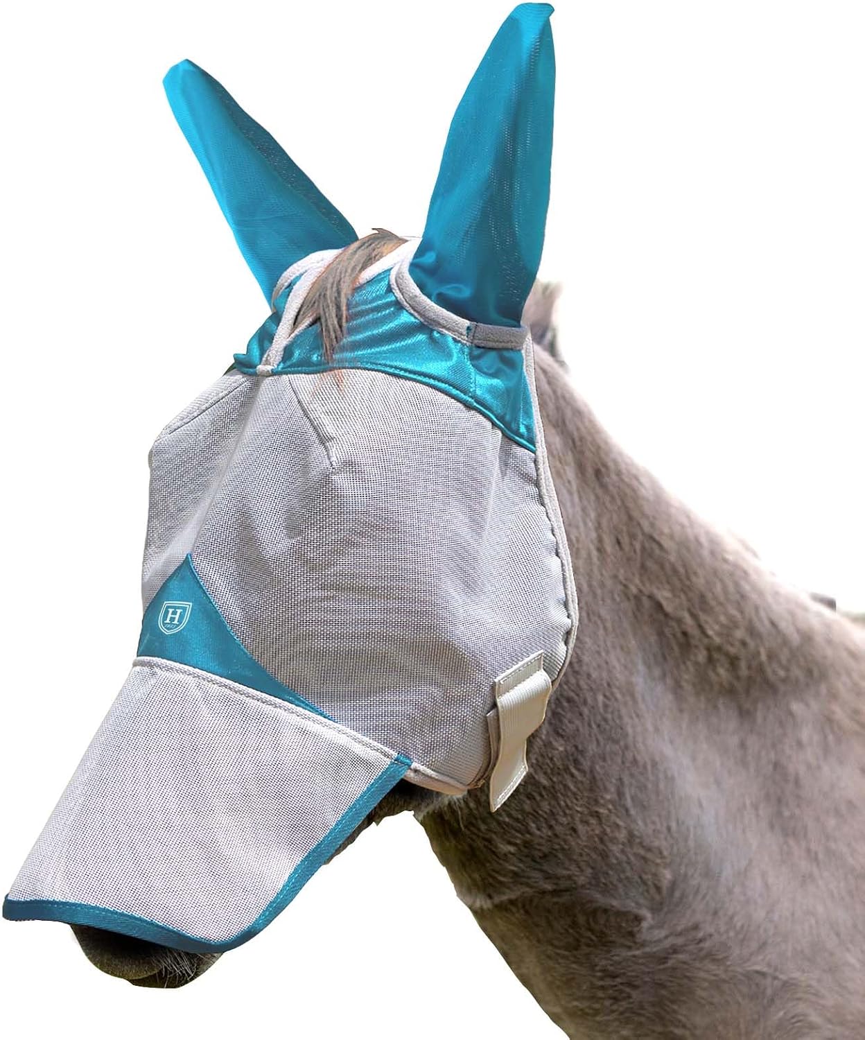 Harrison Howard Mule Donkey Fly Mask Full Face Protection with Nose Cover Sky Blue M