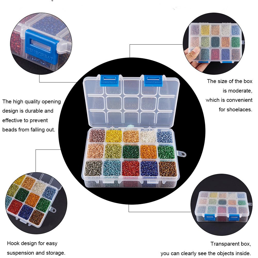 PH PandaHall Perline Vetro 3mm Bianche E Nere Per Gioielli Fai Da Te