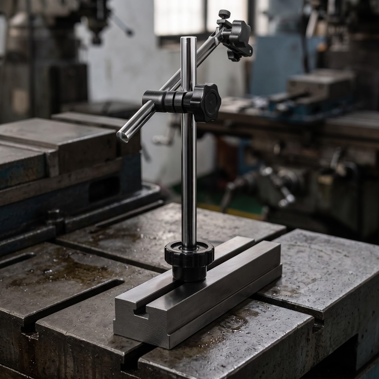 MERIGLARE Stabil Messstativ mit Magnetfuss | Mechanisch, Messuhrstativ, Verstellbar, Messuhrständer, für Messplatz, Techniker