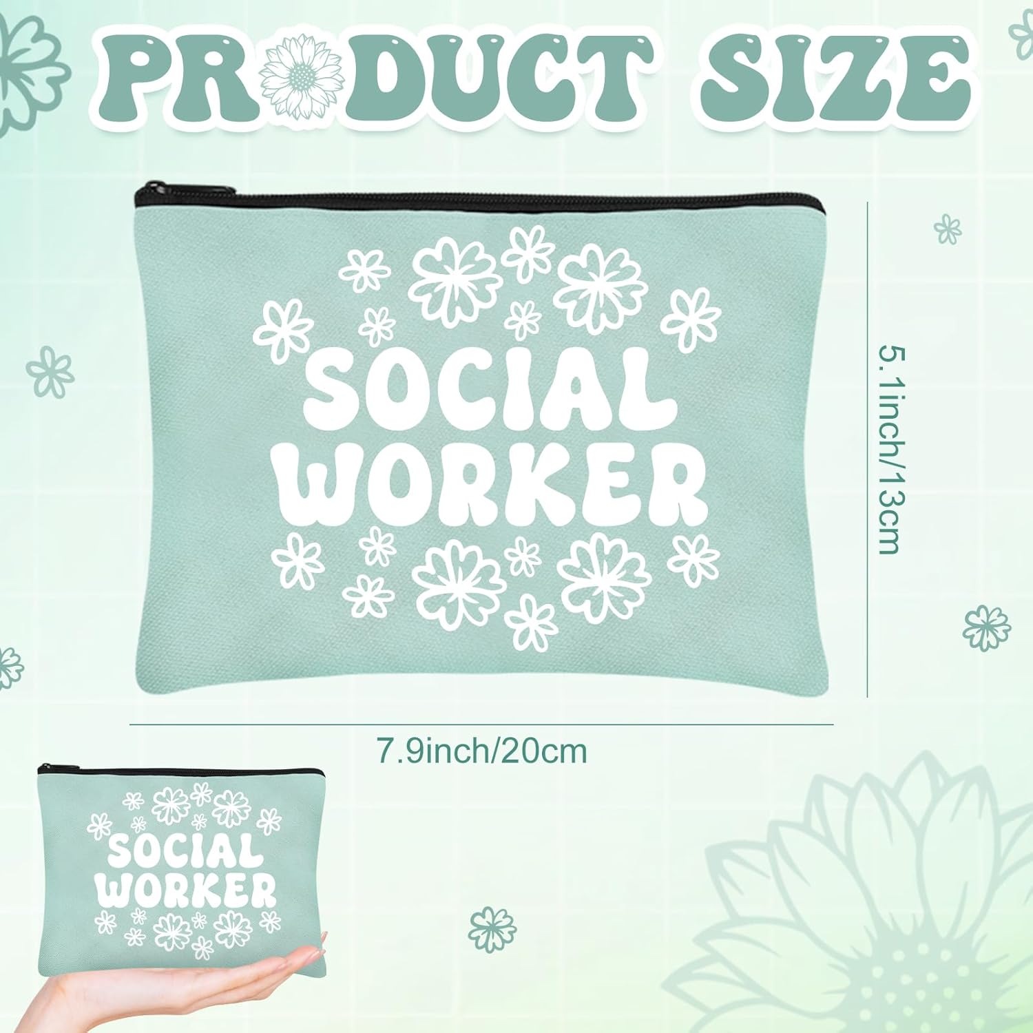 Abbylike 36 Pcs Social Worker Appreciation Gifts Social Worker Month Makeup Bags Portable Cosmetic Canvas Pouch Travel Organizer Bulk for Party Favors for Women Girls(Muted Colors)