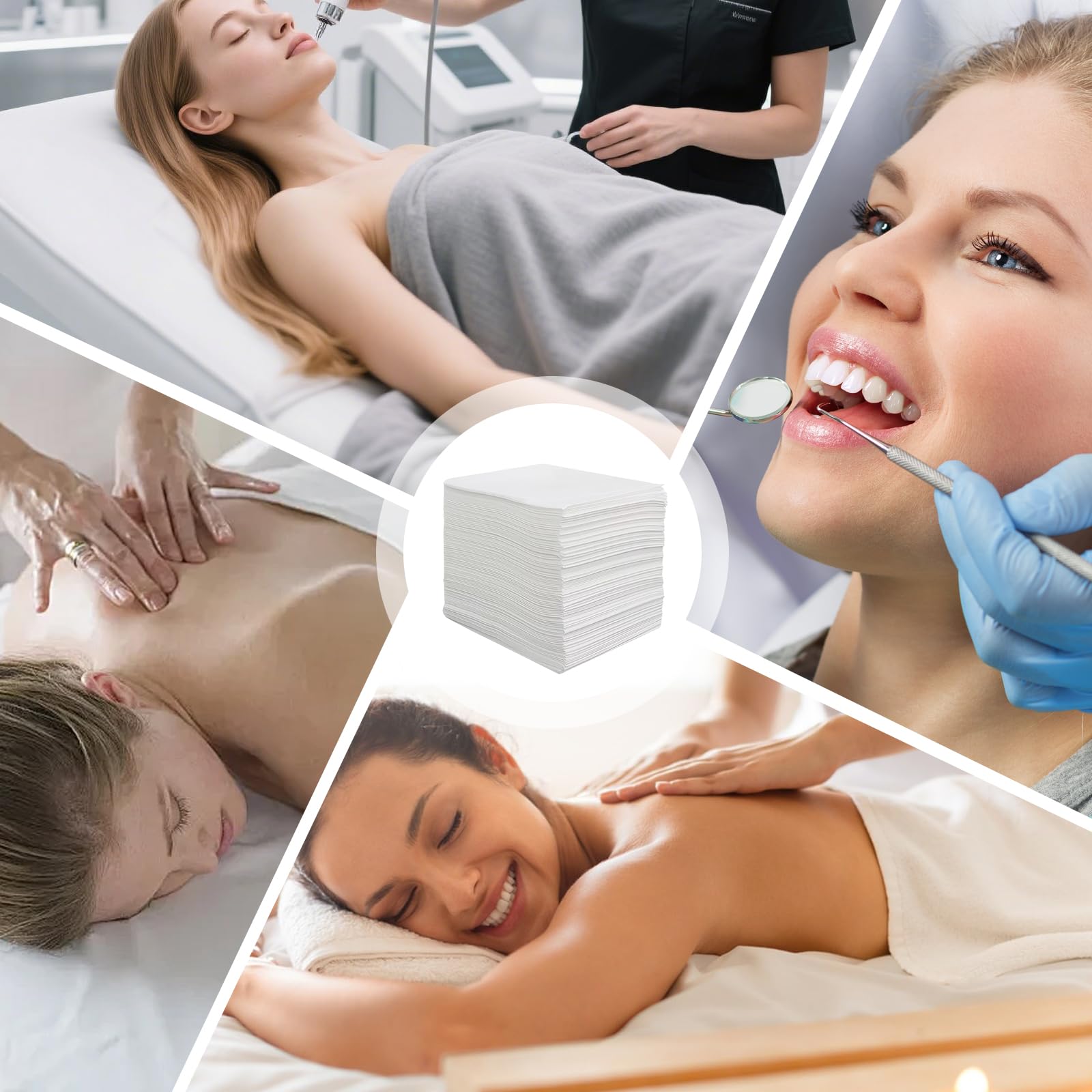 100 Stück Massageliegen Auflage: 180 x 80 cm Abdeckung für Massagebetten, Vliesstoff-Schutzbettdecken für Schönheitssalon, Spa, Massage, Hotels, Weiß