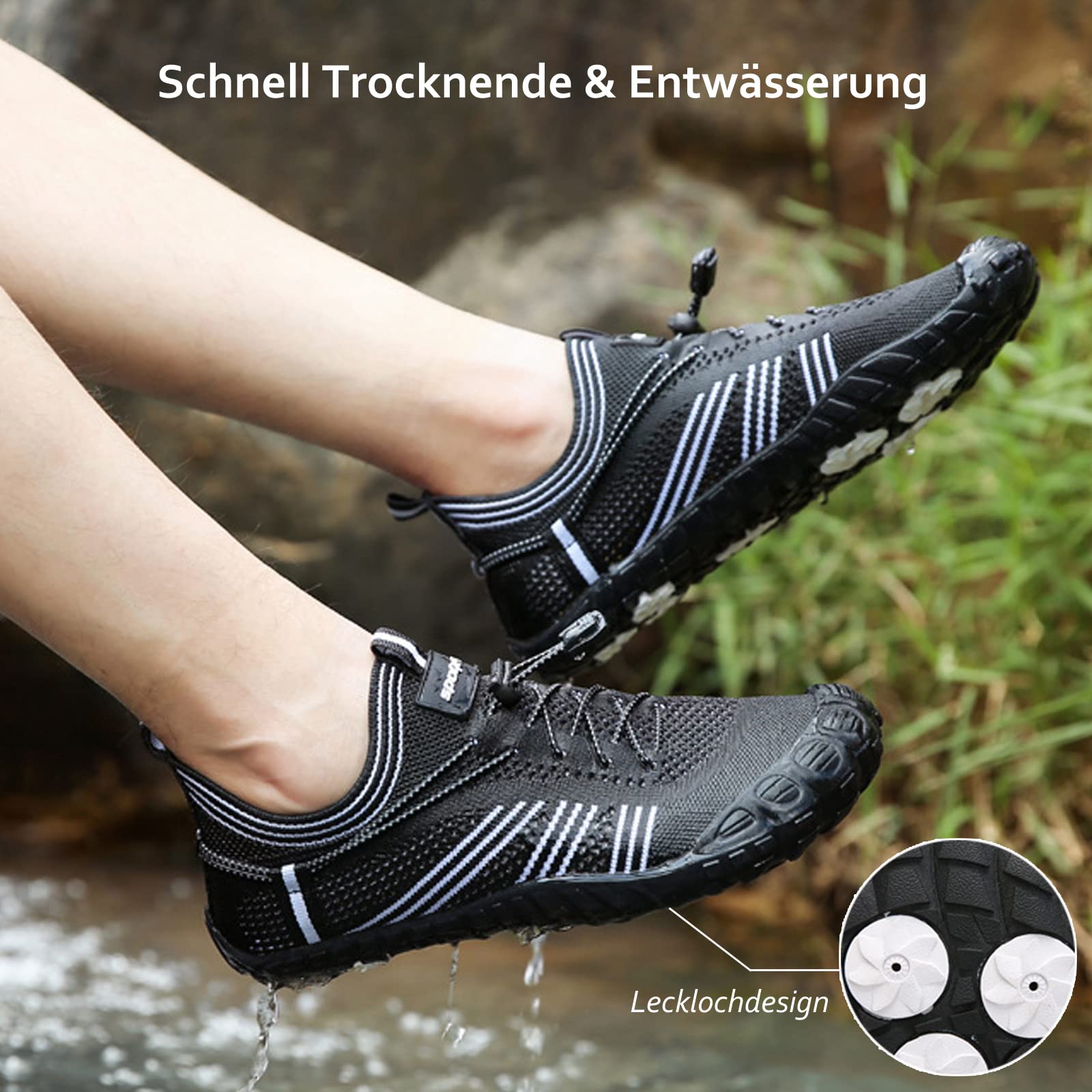 RUYI Zapatos descalzos unisex para mujer y hombre, zapatos de agua, de secado rápido, suaves y ligeros, con suela antideslizante y puntera ancha