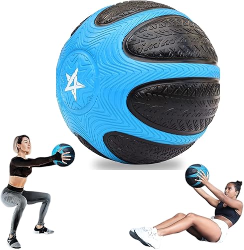 Yes4All Balón medicinal con agarre de doble textura, pelota medicinal pesada para entrenamientos, entrenamiento de equilibrio, fuerza central,