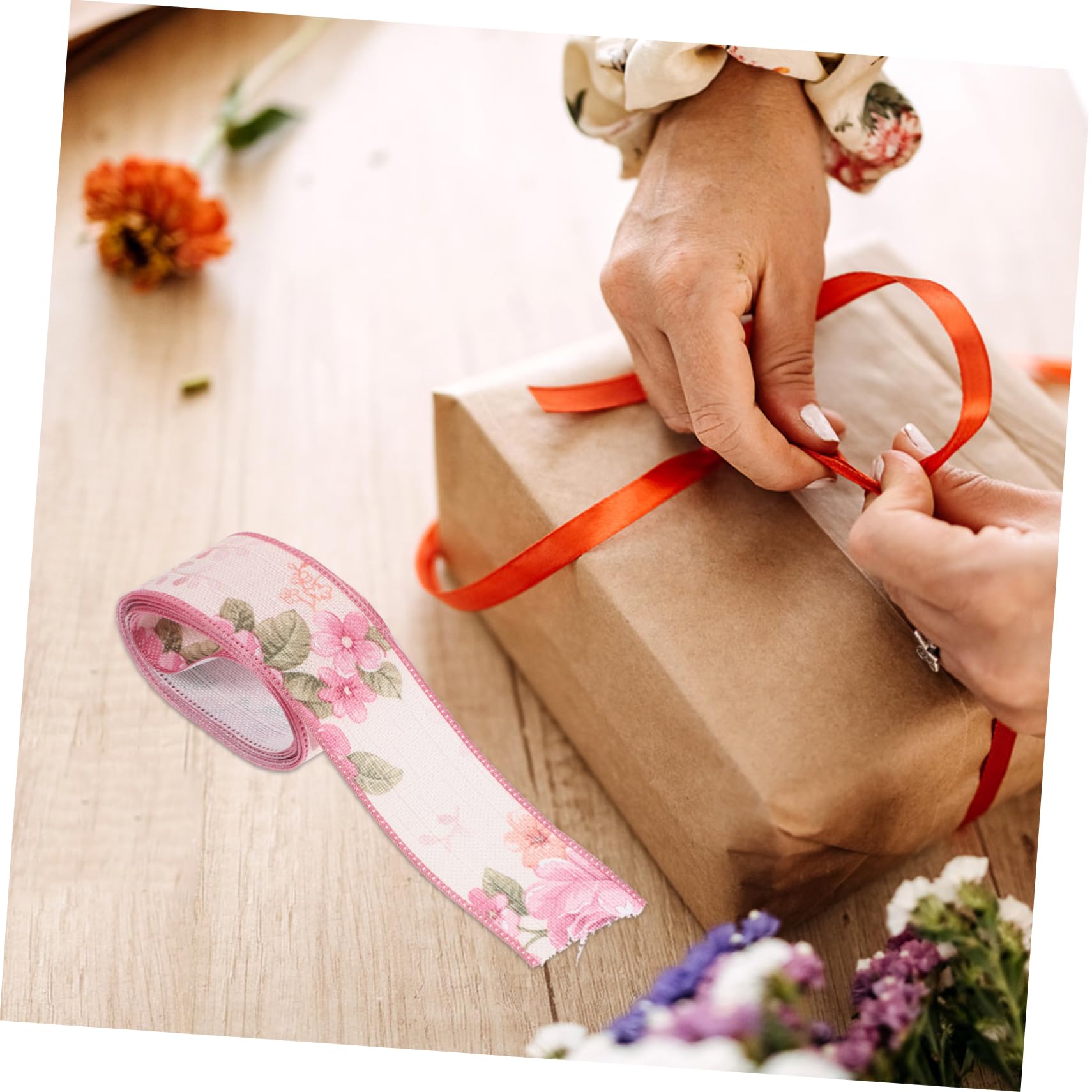 FRCOLOR 5 Sätze Blumenband Ribbon Bandfeile Geschenkverpackungen Heimdekoration Mit Band Geschenkschleife Diy-band Basteln Dekoratives Verpackungsband Wickelband Polyester 6 Rollen * 5