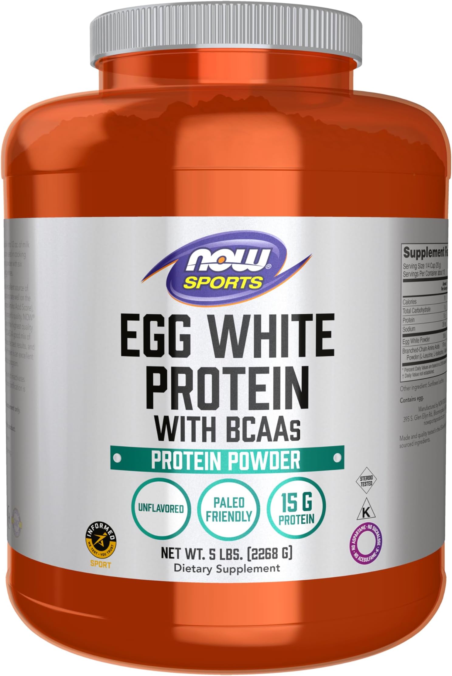 Egg White Protein Now Foods 5 lbs Powder