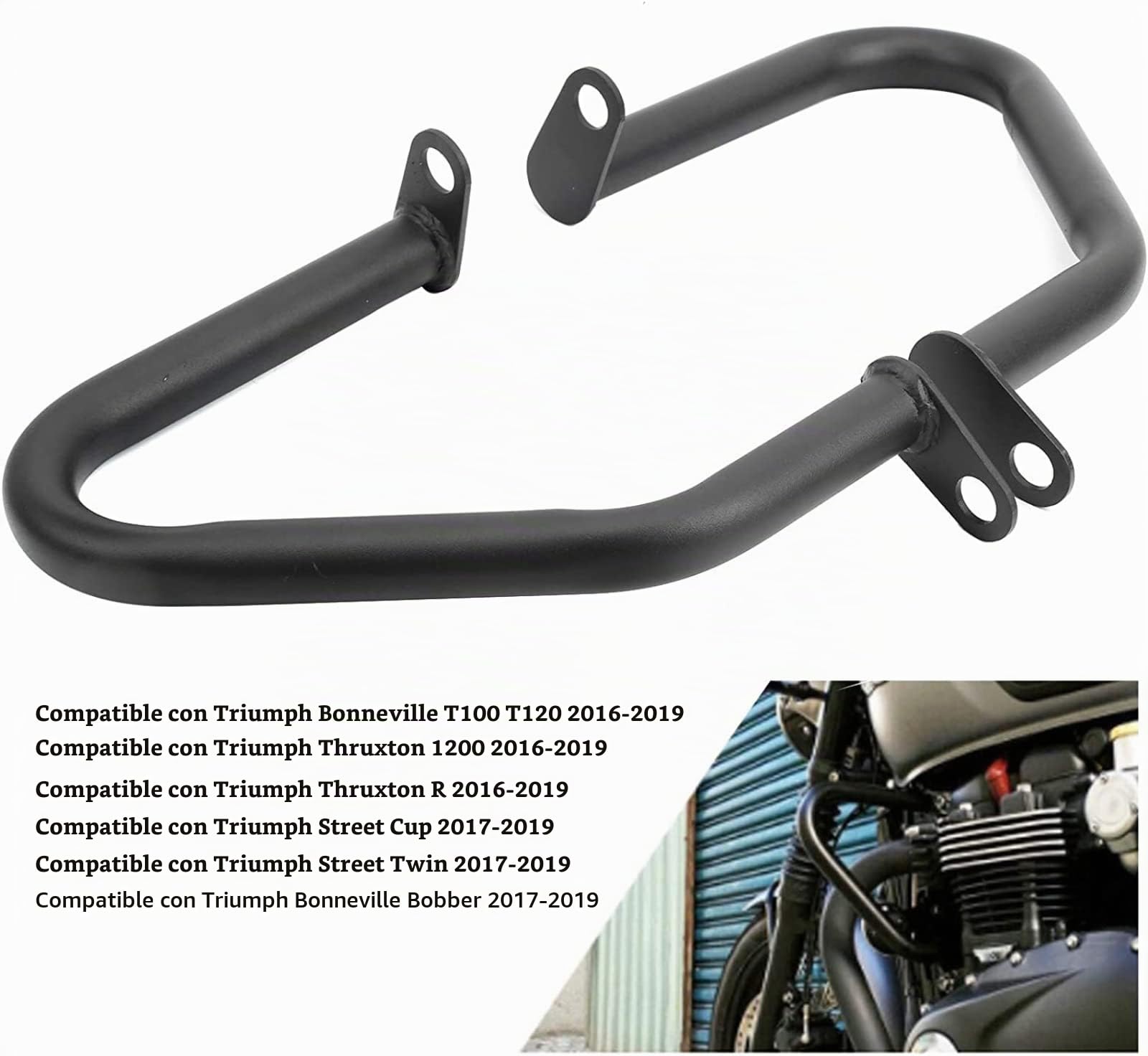 Barra de protección para Motor, FG007BK, 2 Piezas, Barra de protección para Motor de Motocicleta, Accesorio de protección Corporal para Bonneville