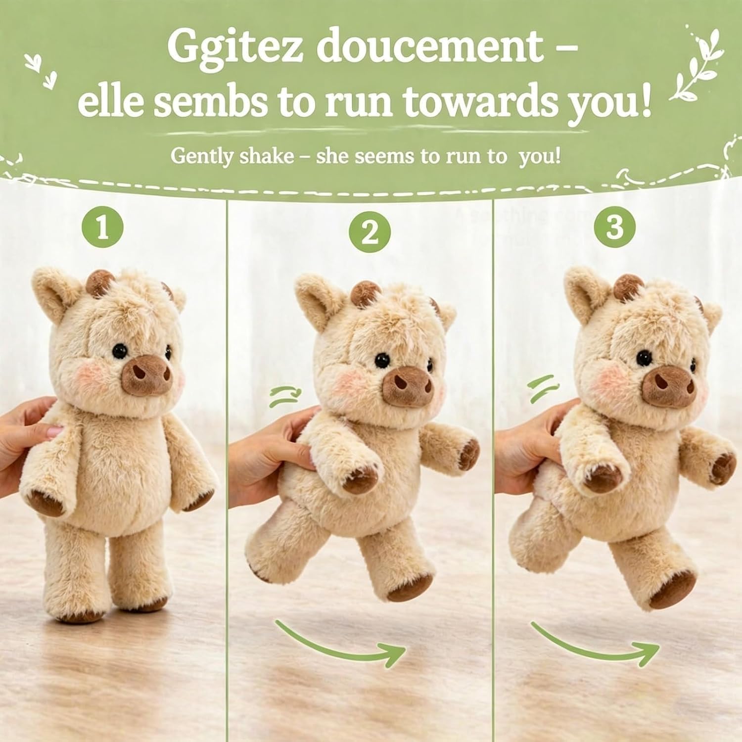 SCOOBA Running Cute Cattle Soft Toy 35 cm (Running Plush Cow) — Amazon image 3