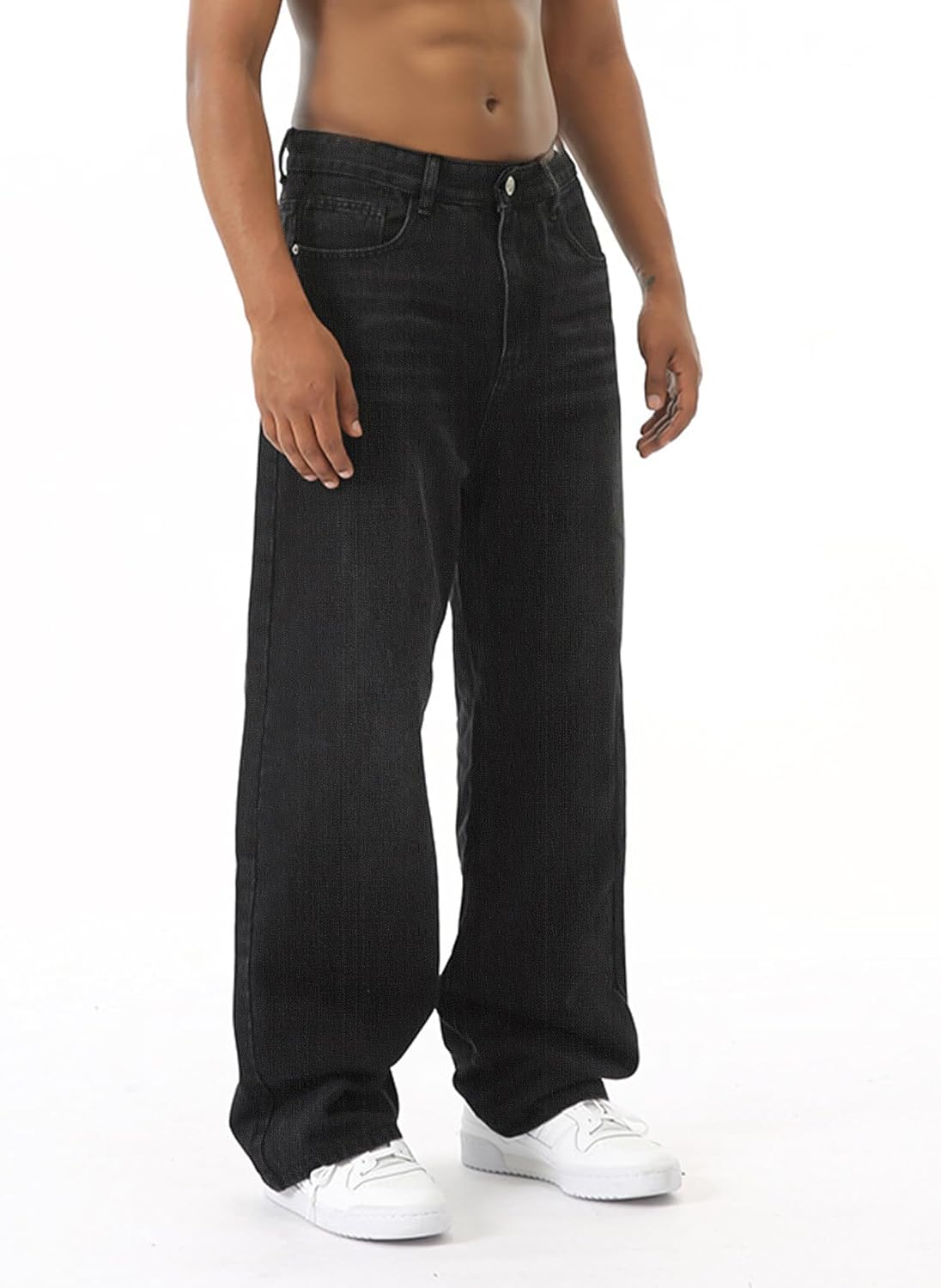 EMMIOL Baggy Jeans Men Wide Leg,Y2k Hip Hop Skater Denim Cargo Pants Casual Loose Fit,Relaxed Long Trousers - Image 5