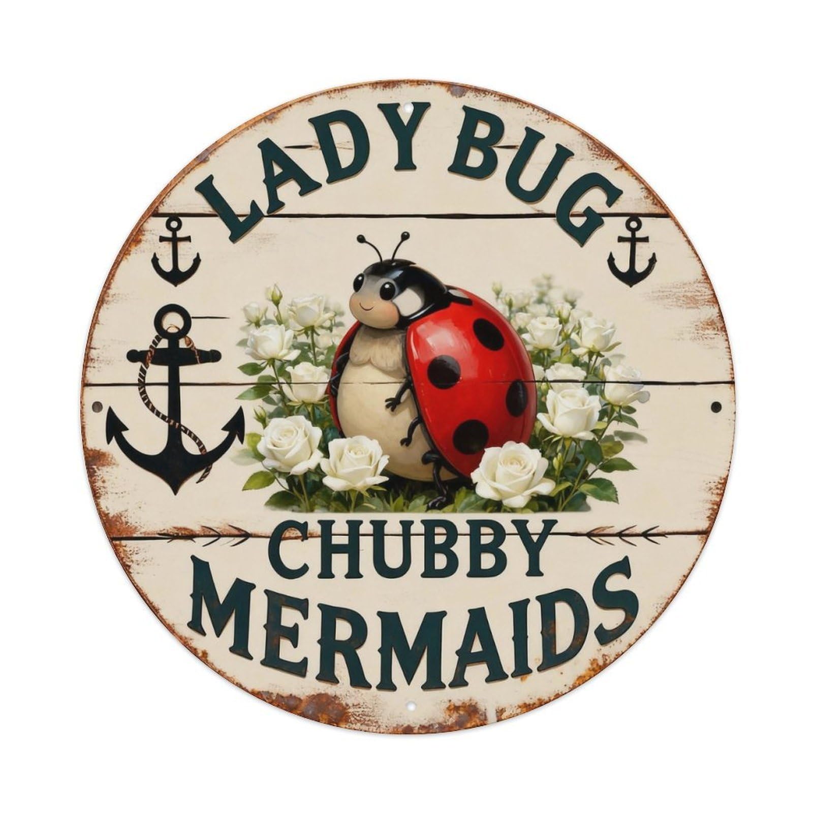 Ladybug Sign Metal Tin Sign Plaque