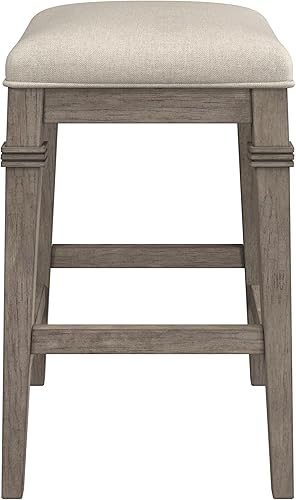 Miniatura 10 de Hillsdale Furniture Arabella Taburete de mostrador sin espalda, gris envejecido