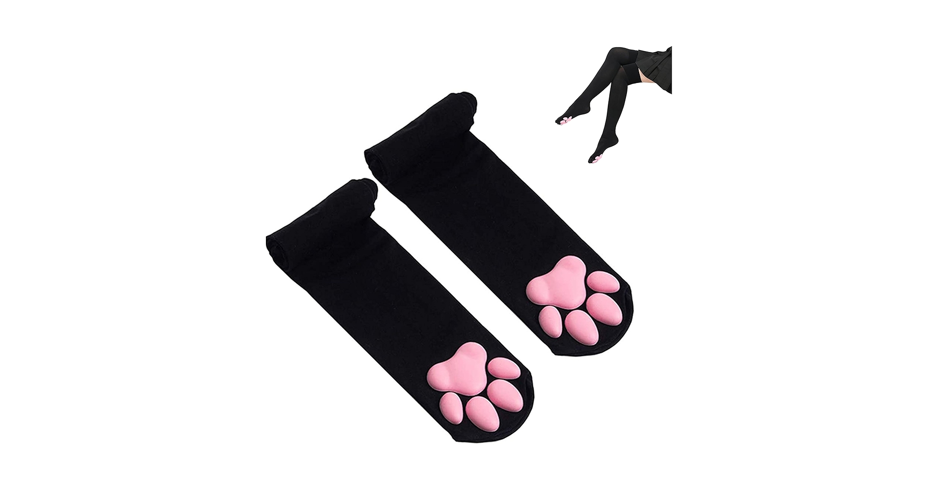 Amazon.com: SIROLISA Cat Paw Socks, Thigh High Soft 3D Paw