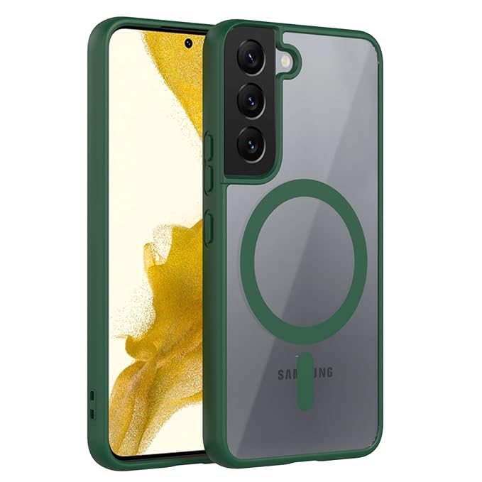 Amazon Basics Back Case Cover for Samsung Galaxy S22 Plus 5G (Thermoplastic Polyurethane_MagSafe-Green)