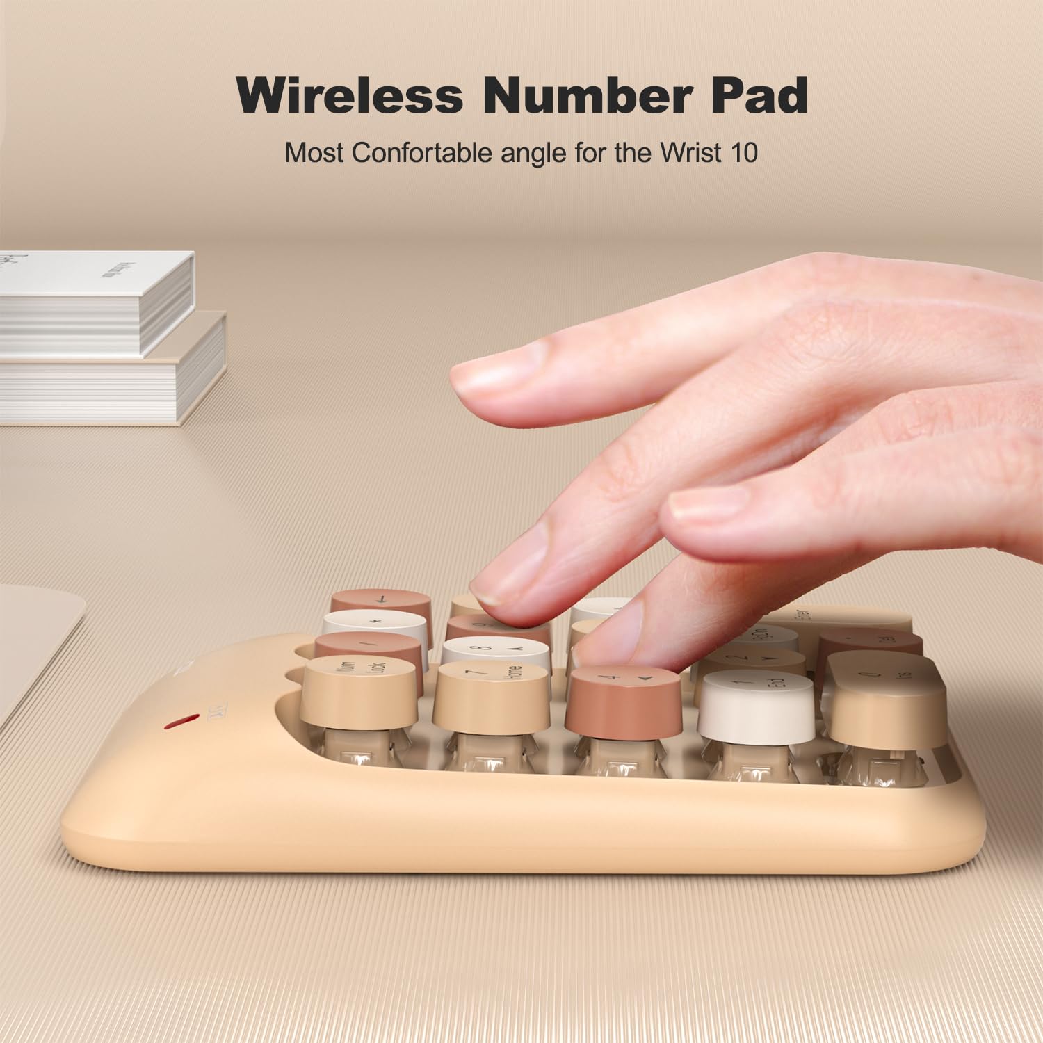 Almohadillas numéricas inalámbricas, lindo teclado numérico colorido portátil de 2.4 GHz, extensiones de teclado de contabilidad financiera, teclado numérico de 10 teclas para computadora portátil,