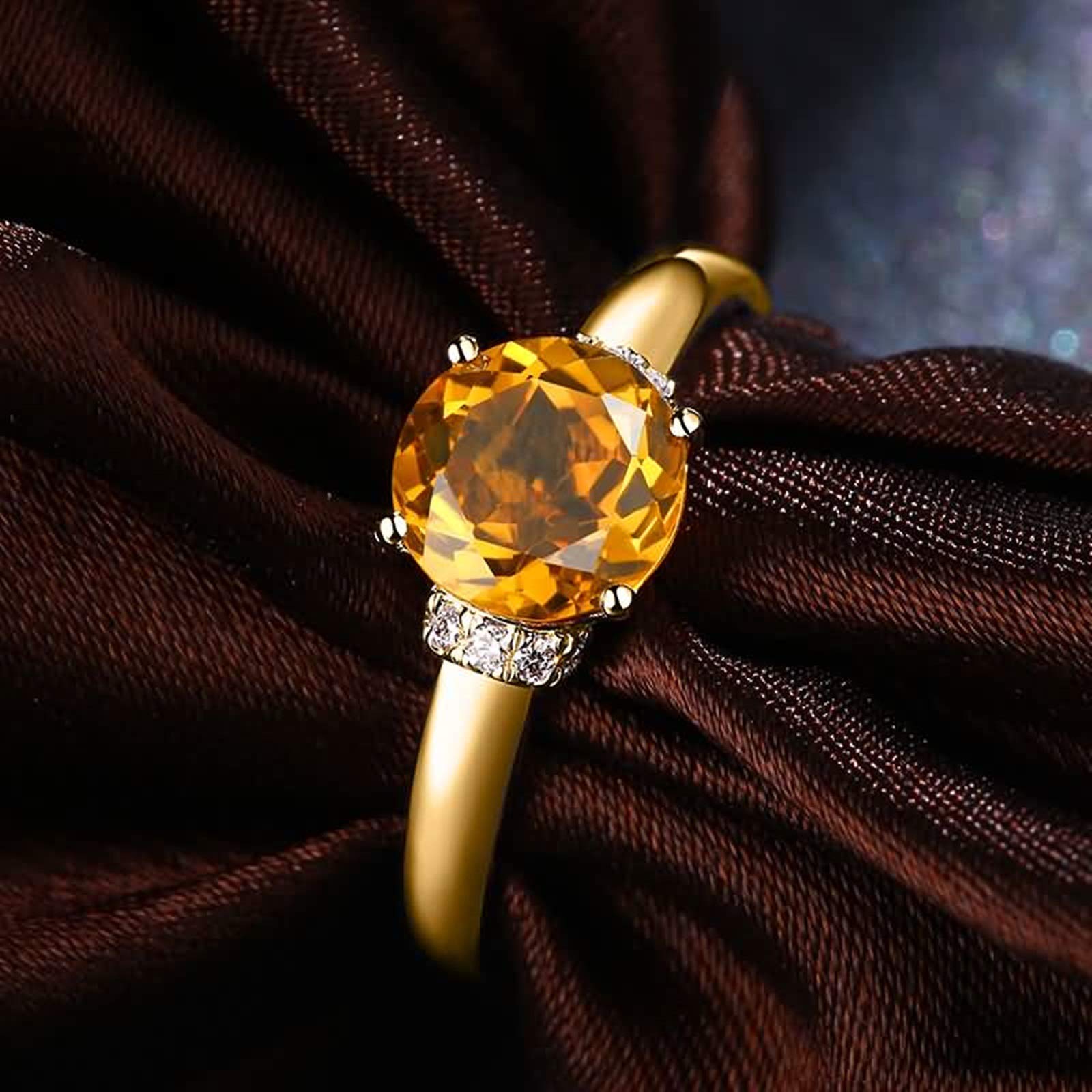 Beydodo Pierścionek z prawdziwego złota 750, 1,21 ct cytryn pierścionek z diamentem pierścionek ślubny damska obrączka złota e 18 karatów (750) żółte złoto, 58 (18,5), colore: złoto, cod. TLLWGZ1759