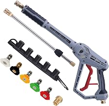 RIDGE WASHER Pressure Washer Gun with Extension Wand, Power Washer Gun with M22 Fitting, 5 Nozzle Tips with Nozzle Holder,...