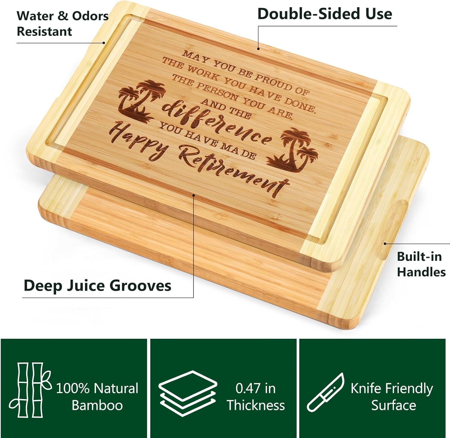 Retirement Gift for Woman 2026, Engraved Cutting Board Retirement Gifts for Women Men, Coworker Leaving Gifts Happy Retired Present for Coworker Friend Boss Teacher Nurse Mom Retired - Image 2