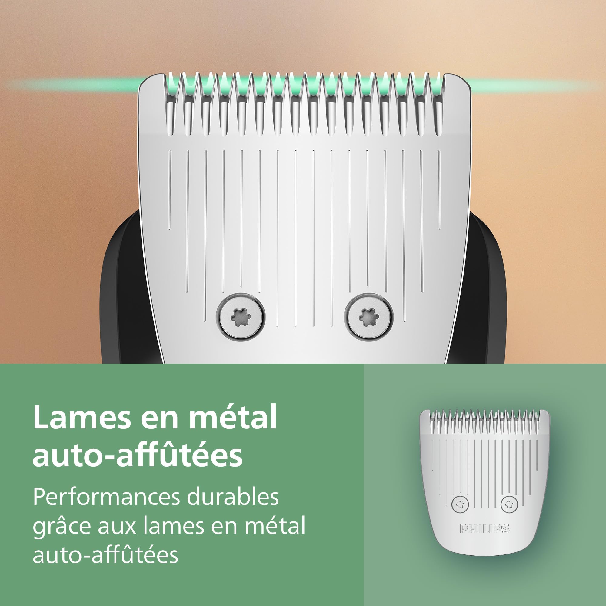 Philips Multigroom série 5000 Tondeuse tout-en-un 11 accessoires, lames en métal auto-affûtées, 17 hauteurs de coupe (0,5-16 mm), modèle MG5951/15