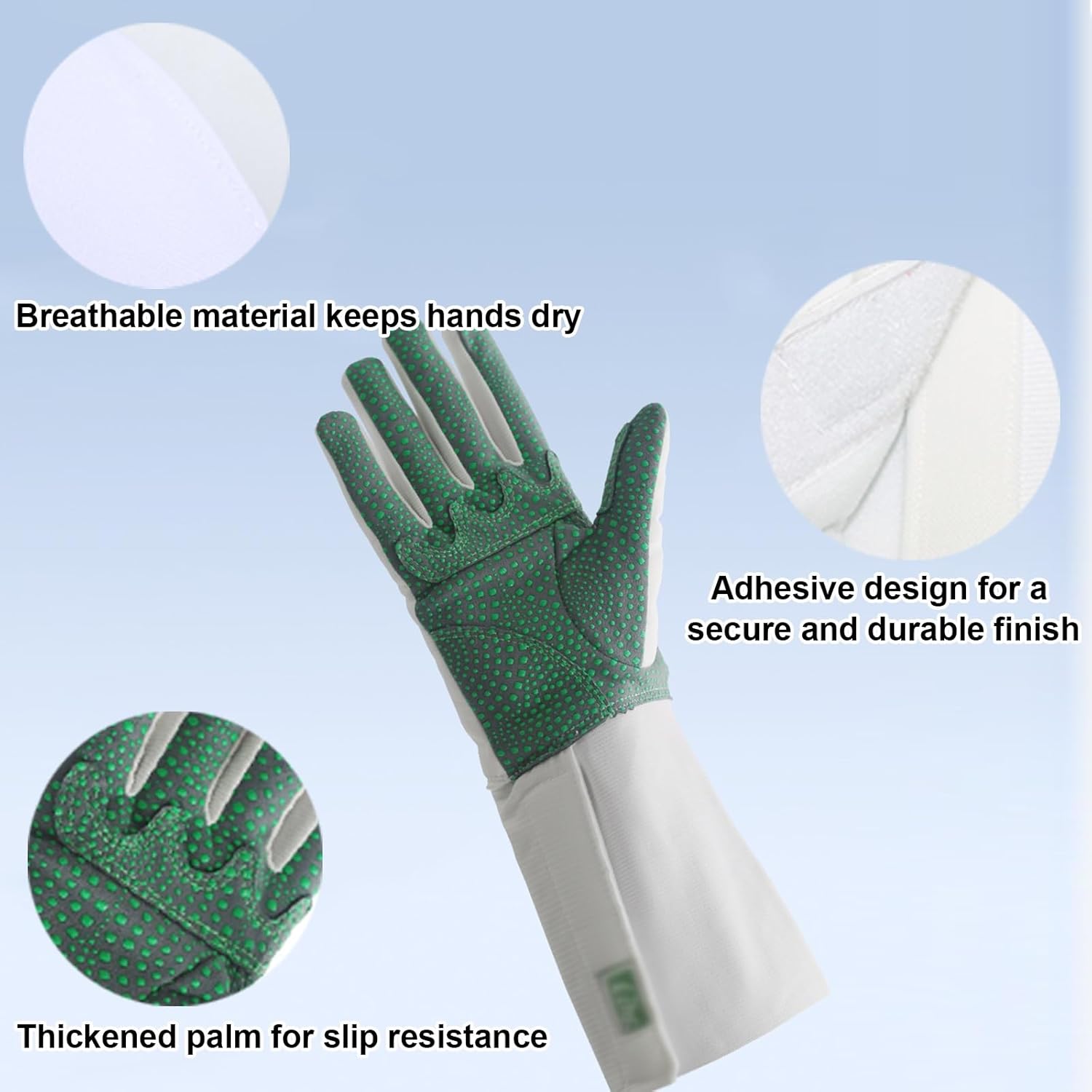 Fencing Glove, Non Slip Gloves Fencing, Hand Protection, PU Reinforced, for Foil Épée Sabre, Right Hand