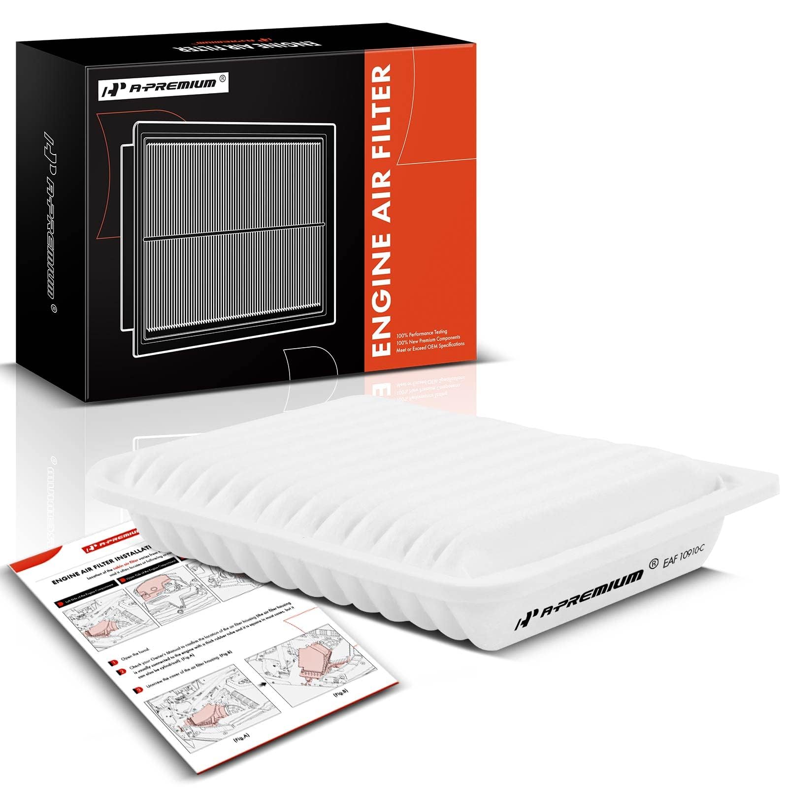 Engine Air Filter Compatible with Mitsubishi Lancer, Outlander, Outlander Sport, RVR, 2013-2022, 2.0L 2.4L 3.0L, Rigid Panel, Replace# 160997380