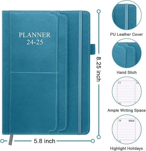 Miniatura 4 de Agenda 2024-2025  Agenda semanal y mensual desde julio de 2024 a diciembre de 2025, 5.8 x 8.25 pulgadas, agenda mensual de 18 meses, 14 páginas de