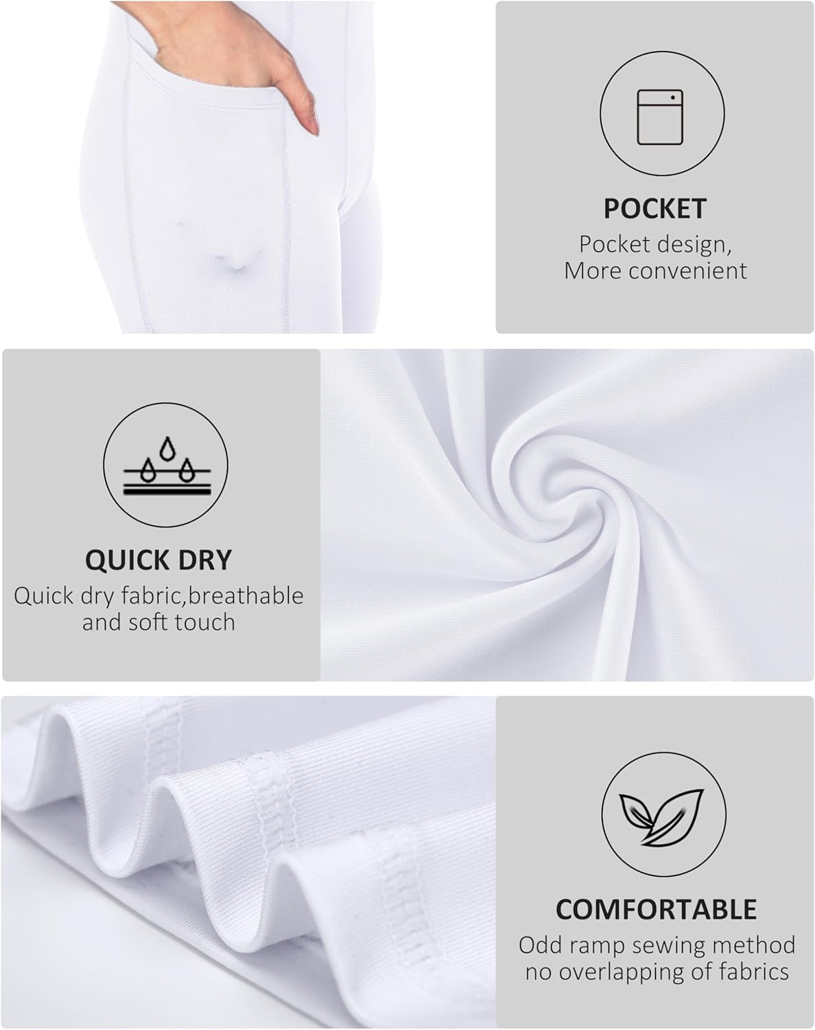 Roadbox Boys Compression Pants, Youth Athletic Sports Legging with Pocket, Base Layer Tights for Kids Running Football - Image 5