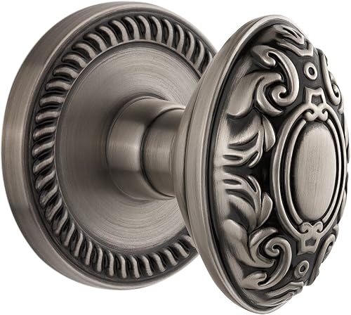 Grandeur 821920, roseta Newport de peltre antiguo con pomo victoriano grande