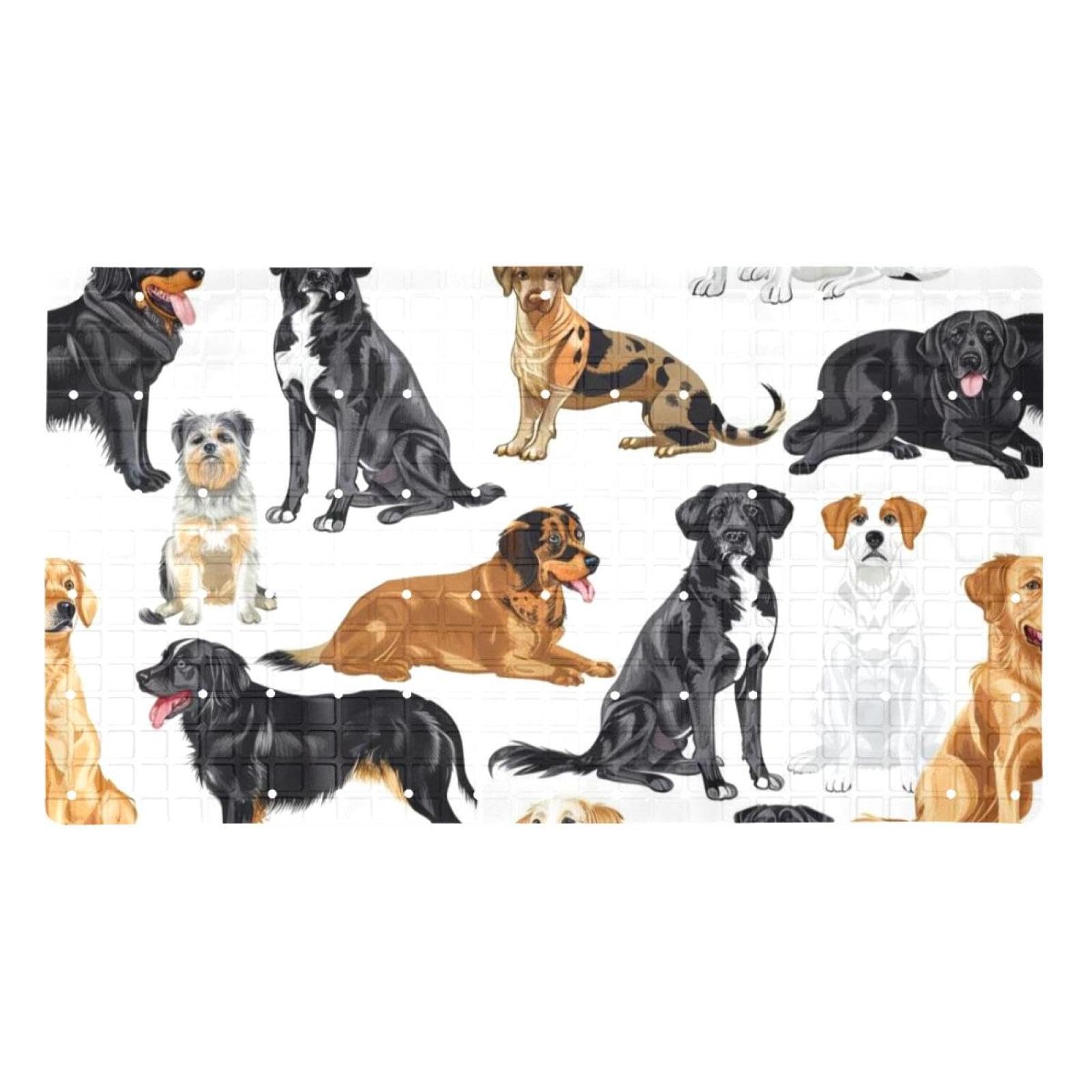 Tapis de bain antidérapant dalmatien à séchage rapide et ventouses