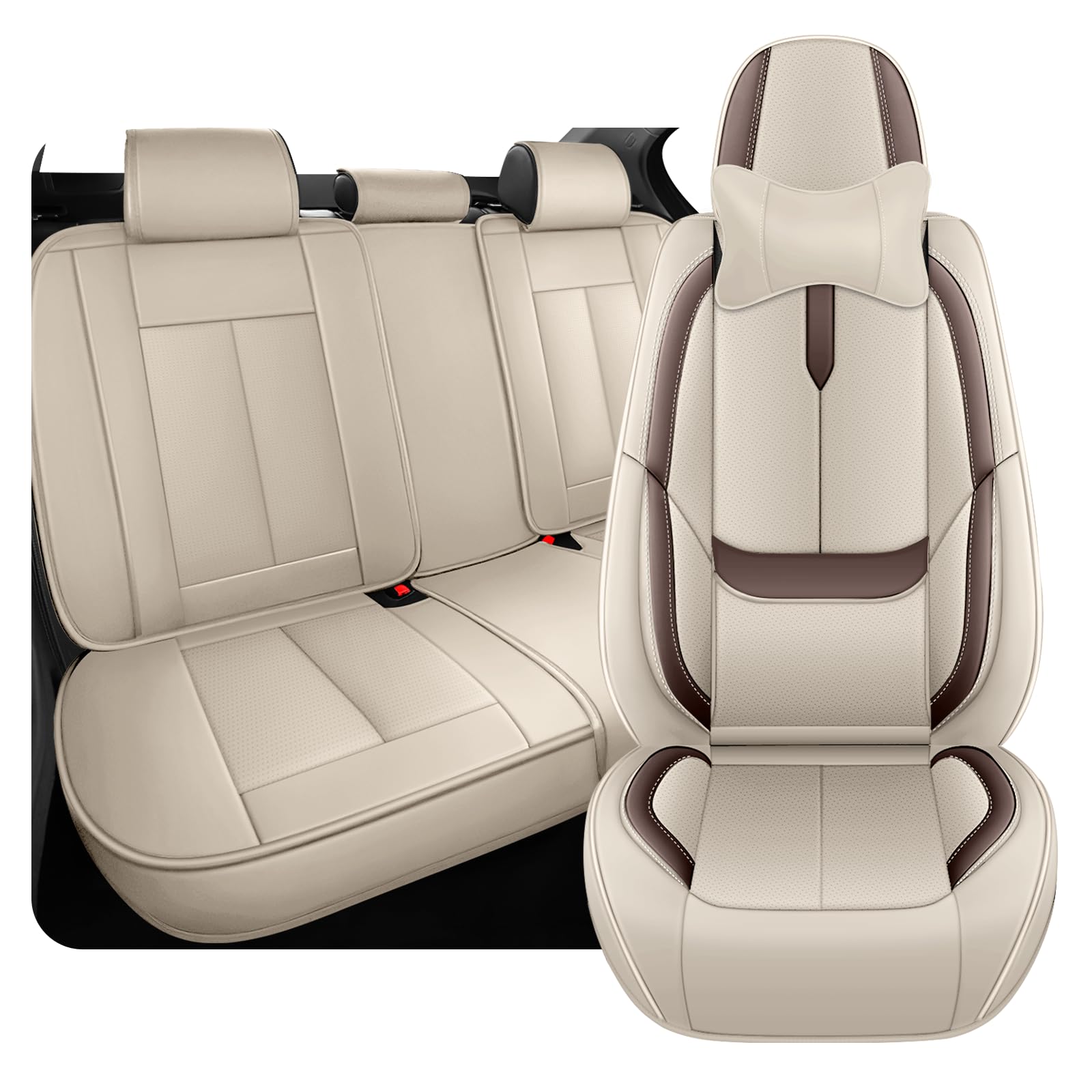 AutoSeatProtector Fit for 98% of Volvo Car Seat Covers with Headrests, Premium Nappa Leather Seat Cover, Fully Wrapped Protect Modern Style Seat Cover