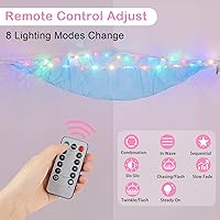 Vista 2 de Basumee Red de Animales de Peluche o Hamaca con Luz LED Red Colgante para Juguetes Hamaca para Almacenamiento de Animales de Peluche Hamacas