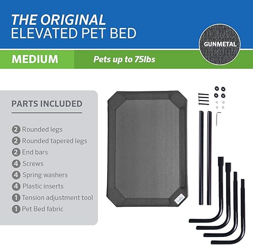 Vista 95 de Coolaroo Cama elevada y refrescante para mascotas, tamaño mediano, verde oscuro (Brunswick)