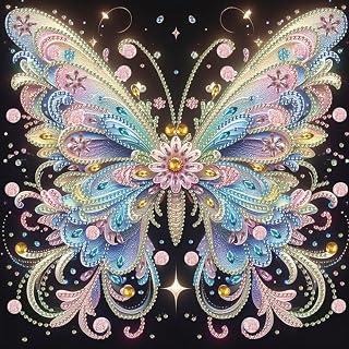 Acudotr Butterfly Diamond Painting Kits for Adults, 5D Special Shape Diamond Art Kits for Beginners, Crystal Rhinestones Diamond Painting for Home Wall Decoration, 12×12 Inch