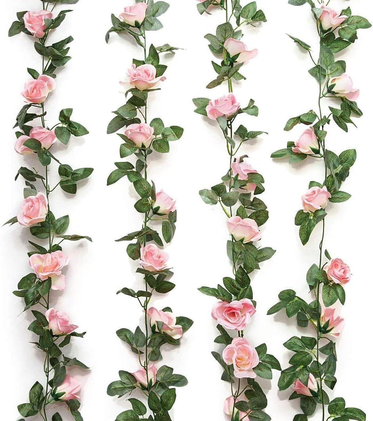 TIED RIBBONS Pack of 2 Artificial Flower Vine Garland Creeper 69 Small Rose (183 cm) Garland for Decoration Wall Door Hanging Home Decor Balcony Indoor Outdoor Office Craft Decorative Items (Pink)